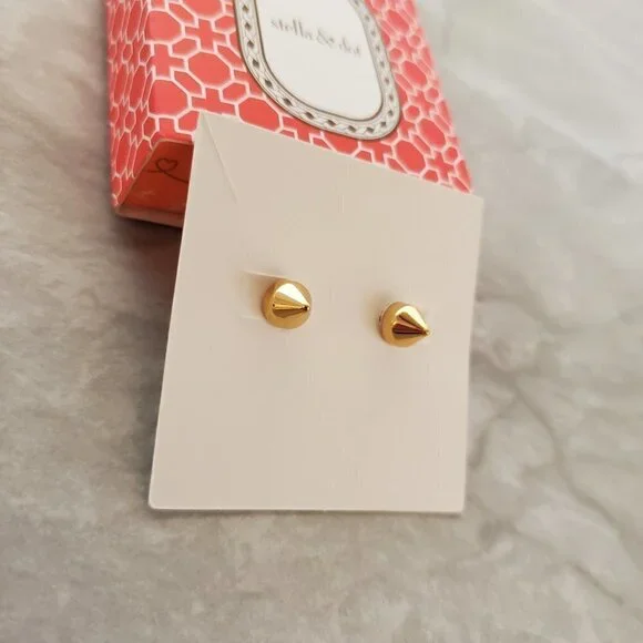 💕 NEW Stella & Dot Deja Vu Pearl Pyramid 2 in 1 Post Earrings 💕 - Picture 4 of 5